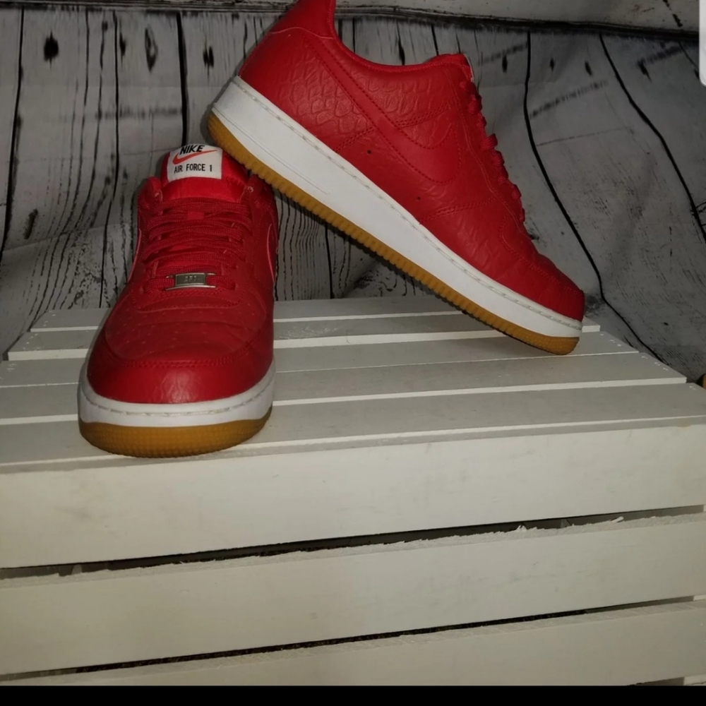 Like New Nike Af1 "Red Python" Low Tops - image 4